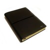Ciak Small Black Leather Journal, with lined rainbow (multicolour) paper
