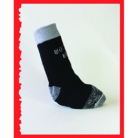 Woodrow Wear, Power Paws Reinforced Foot Dog Socks, Black Grey, XXL, Fits 130-180 pounds