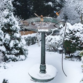 1 Pack Upgrade Bird Bath Heater for Outdoors in Winter, Pond Deicer 60 Watts Birdbath Deicer Water Heater Thermostatically Controlled with Auto Shut off Function for Patio Lawn (Frosted Gray)