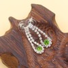 JunyiDIY Elegant Green Crystal Necklace Earrings Set | Zircon Chain