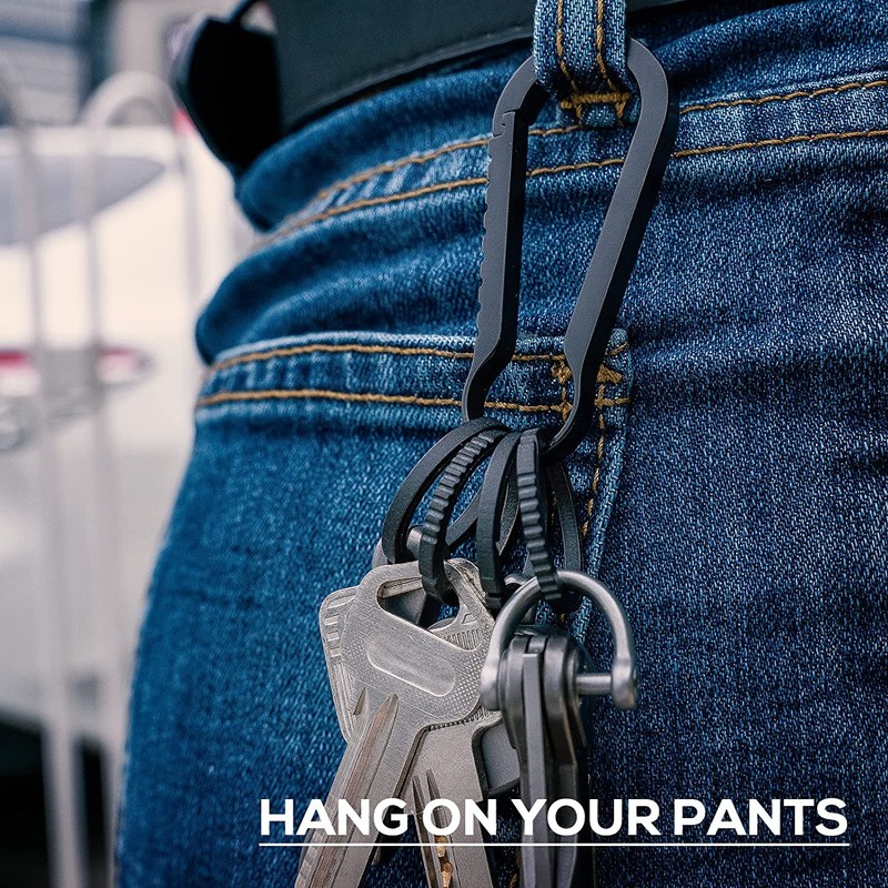 TIMULTI Carabiner Stylish Titanium Key Chain Quick Release Key Hook