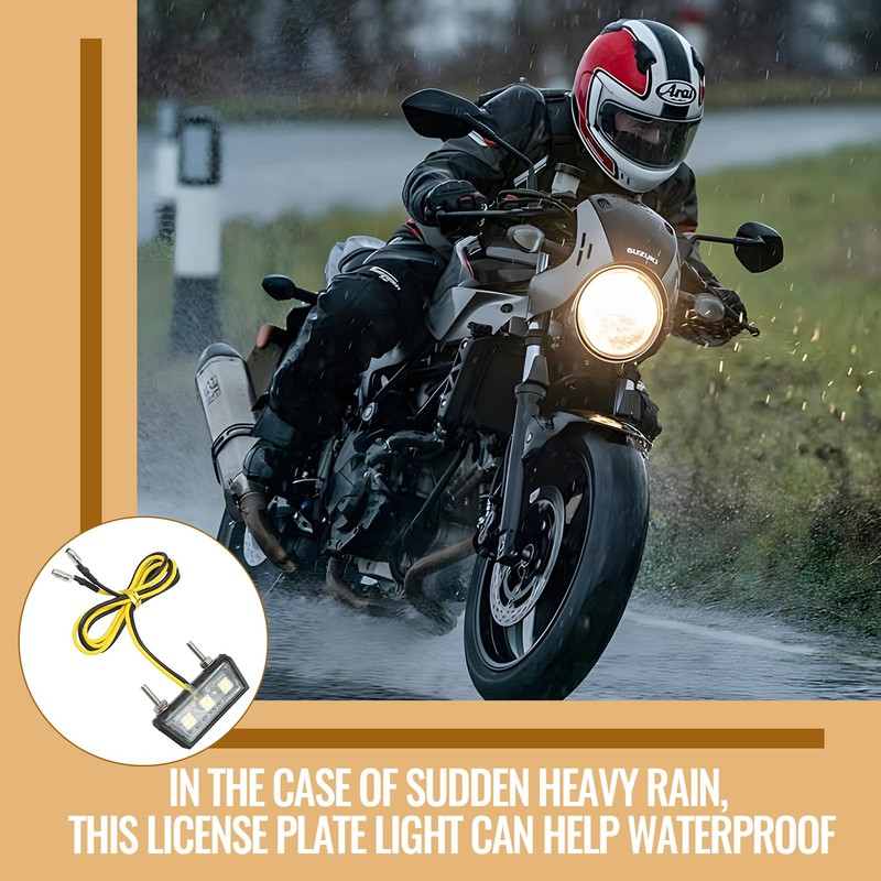LEIBOCHAO Motorcycle LED Number Plate Light, 3 SMD LED Chip