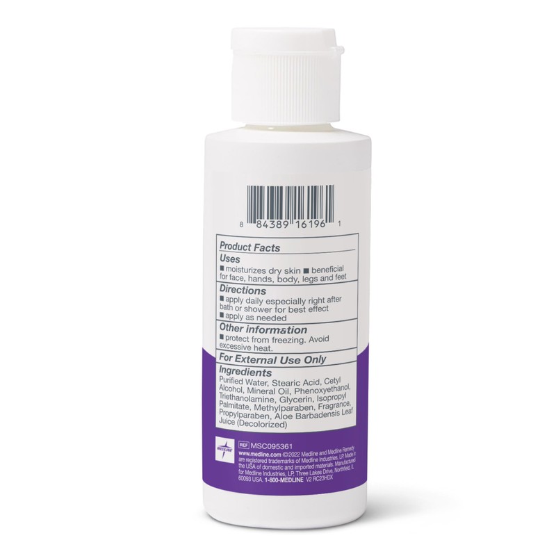Medline Remedy Essentials Moisturizing Body Lotion (2 oz Bottle), Fresh