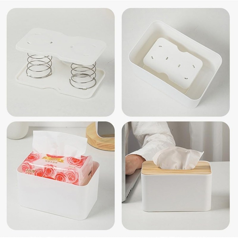 White Tissue Dispenser Tissue Box Spring Support-Spring Loaded Lifting Spring
