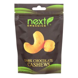 UD_Next Organics Case of 6 4 Oz Dark Chocolate Infused Cashews Nut & Kernel Snacks