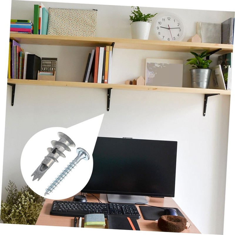 ULTECHNOVO 50sets Drywall Screws and Anchors Self-Drilling for Household Fixing