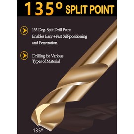 Cobalt Drill Bit Set 3.5 mm Double End HSS Co M35 Stubby Body Drill Steel Metal Iron 10 Pieces
