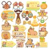 25Pcs Capybara Photo Booth Props with Stick, Birthday Theme Selfie