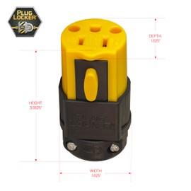 PlugLocker Locking Extension Cord Connector Replacement End - 15A, 125V - No More Accidental Disconnections, Indoor/Outdoor Use, Impact-Resistant (1)