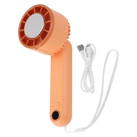 Portable Handheld Fan Foldable LED Display Rechargeable Handheld Pocket Fan for Travel Camping Outdoor Yellow
