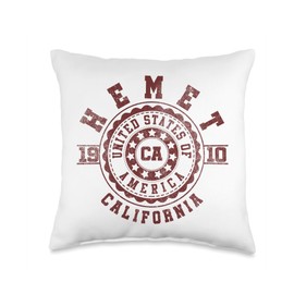 Apparel Hemet Souvenirs - California Hemet CA | California | Vintage City Apparels Throw Pillow, 16x16, Multicolor