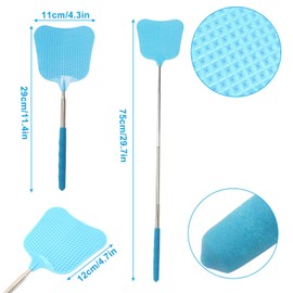 Jiozermi 3 Pcs Telescopic Fly Swatter, Plastic Fly Swatter Long Handle Heavy Duty FlySwatters Set for Indoor Outdoor Office Home