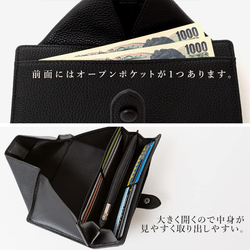 VITAFELICE Inw-90008p Women's Long Wallet with Skimming Prevention, Letter Type,