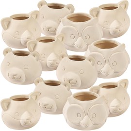 Fun Express DIY MINI Ceramic Woodland PLANTERS - Craft Kits - 12 Pieces