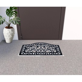 HomeRoots 18" X 30" Black Rubber Outdoor Door Mat