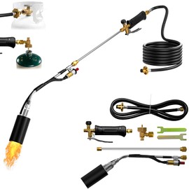 Propane Torch Weed Burner, 1,800,000 BTU Outdoor Weed Torch with 10FT High Pressure Hose, Self Igniter Propane Adapter Flame Thrower for Weed Burning, Roofing, Ice & Snow Melting