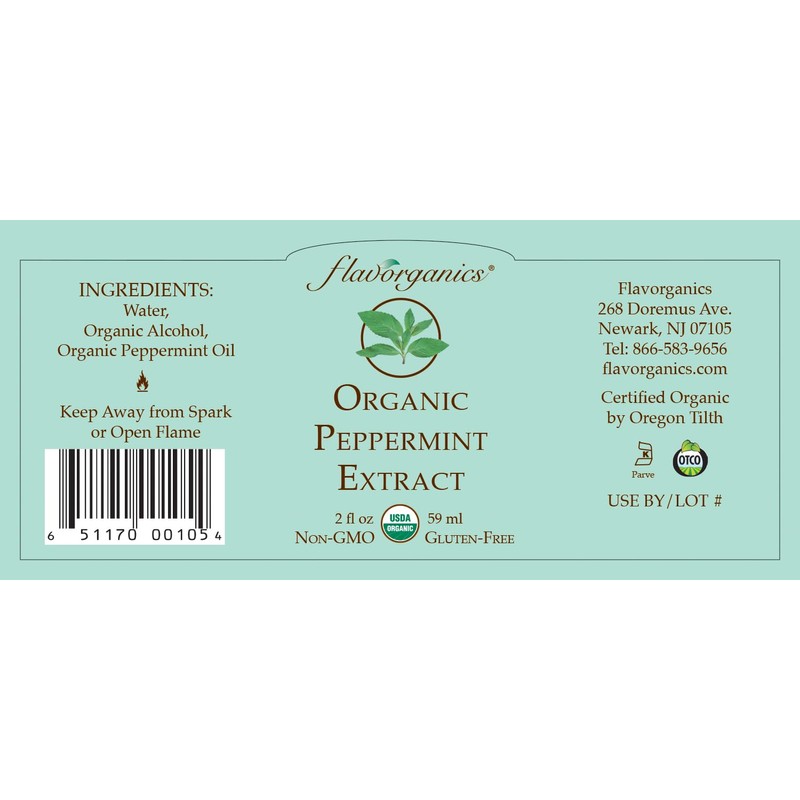 Flavorganics Organic Peppermint Extract, 2 ounce (2 pack)