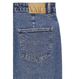 VERO MODA Women's Midi Denim Skirt with Split 5-Pocket Long Skirt, Colours:Blue, Size:XL