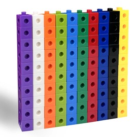Labmilon Pack of 100 Plug-In Cubes, Primary School, Number Blocks, Calculation Cube, Calculation Aid Pegstones, Children, Math Linking Cubes for Girls and Boys from 3 Years