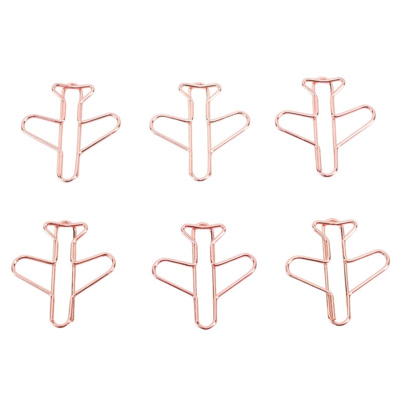 100Pcs Airplane Shaped Paper Clips Metal Lightweight Multipurpose Cute Shaped