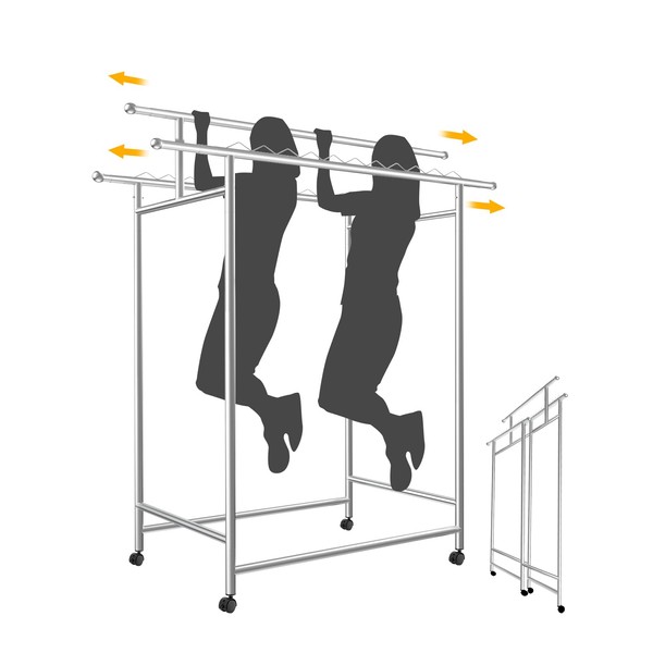 SAN LIKE Garment Rack with Wheels, Heavy Duty Load 550