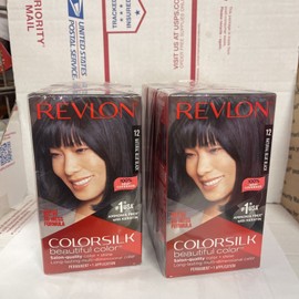 Revlon 6 X. Revlon Colorsilk Color Permanent 3D Radiant , Color #12, Natural Blue Black