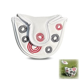 Mallet Putter Headcover, Golf Putter Head Covers with Premium Design, 13cm x 12cm x 4cm, White, Ideal for Odyssey 2 Ball Putters Cover, Travel and Golf Course Use