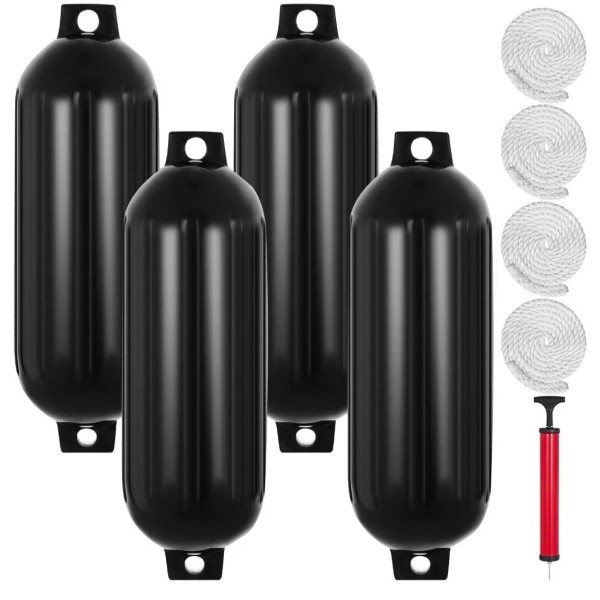 VEVOR 8.5"x27" Ribbed Marine Boat Fenders Vinyl Bumper Dock Shield