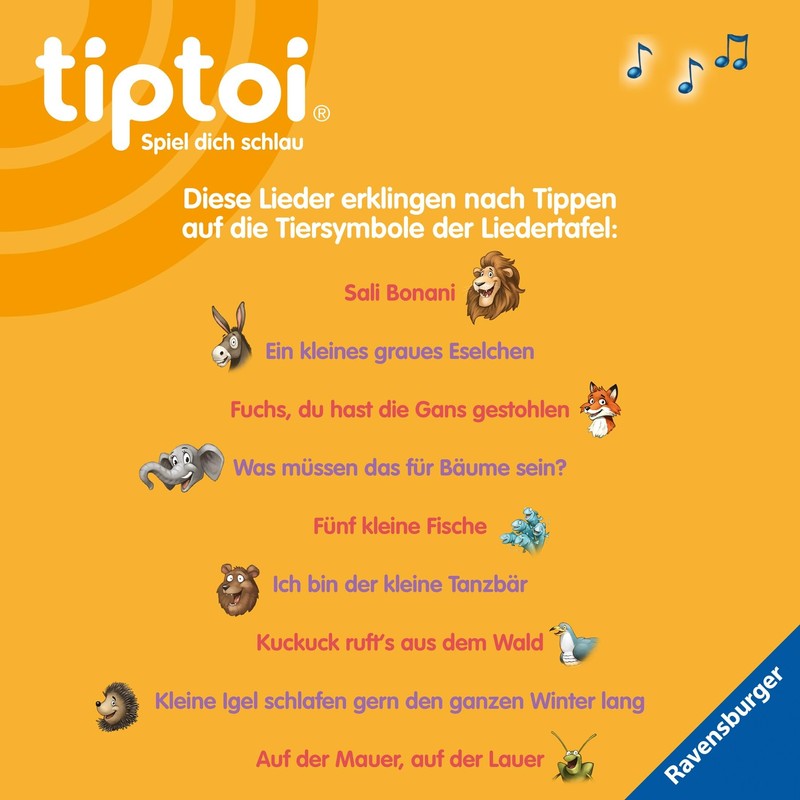 Ravensburger tiptoi Pen with Song Board 00233, Playful Learning System,
