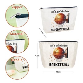 Sugchairo Basketball Gifts for Girls Bestie Travel Toiletry Makeup Zipper Pouch for Sister Daughter Makeup Bag Stuff Bags