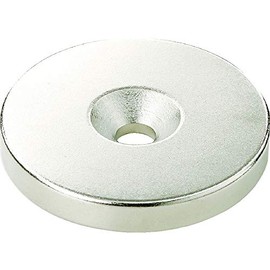 TRUSCO Neodymium Round Magnet with Countersunk Screw Hole, Outer Diameter 8mm x 3mm, M2, 1 Pc. T08R03-M2 x 1 Pc