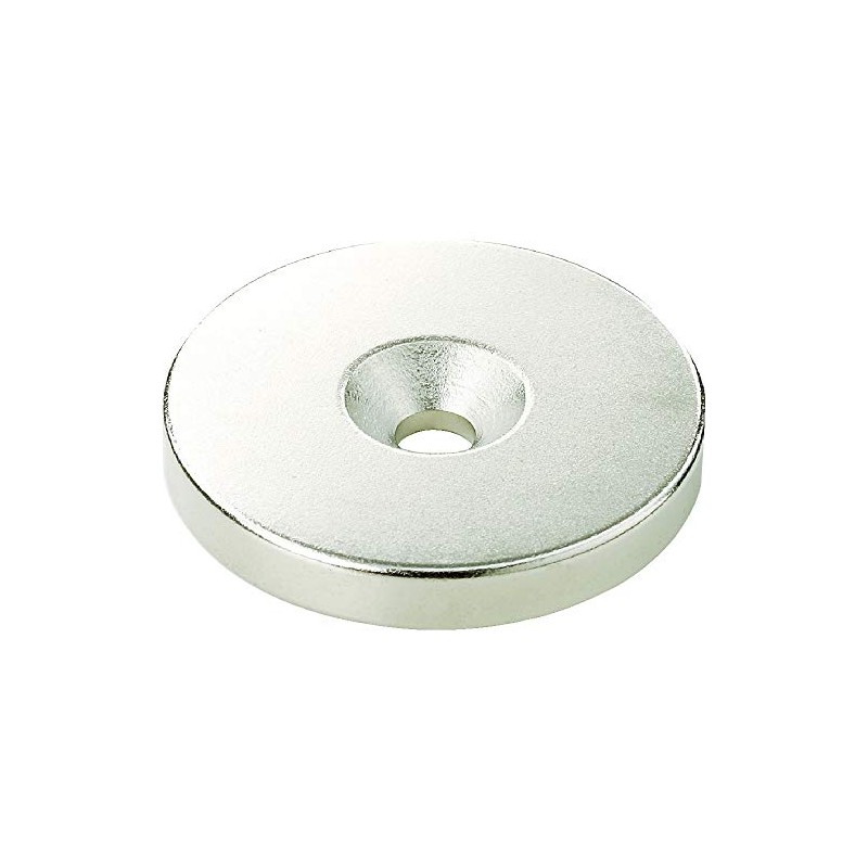 TRUSCO Neodymium Round Magnet with Countersunk Screw Hole, Outer Diameter