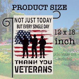 Memorial Day Garden Flag 12x18 Inch Thank You Veterans Day 4th of July Decorations Banner Patriotic Garden Flag