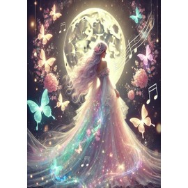FAMA.store 5D Diamond Painting Kits for Adults - DIY Art and Crafts Kit with Full Drill Diamonds,Design Perfect for Beginners and Home Wall Decoration 12x16 Inch, Lunar Enchantress