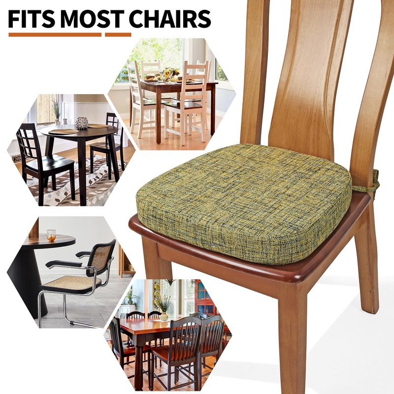 SINOSSO Thickened 2.5" Dining Chair Cushions, Soft Blended High Density