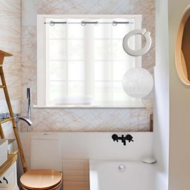 Wiplis Plastic Frosted PEVA Bathroom Window Curtain, No Hook Needed Narrow Short Peva Privacy Shower Curtain for Shower Room,Silky Frost, 48" W x 48" L