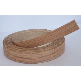 Edge Banding-EB Quick-, Real Un-Finished Wood Veneer Tape, Sanded Perfectly, Pre-Glued with Hot Melt Adhesive, Easy Application Iron-On. Flexible, 13/16” W X 12’LF Roll- Made in USA. (Red Oak)
