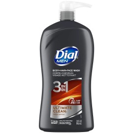 Dial Men 3in1 Body Hair and Face Wash Ultimate Clean 32 Fl Oz