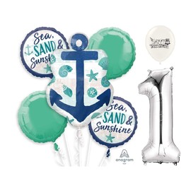 Ultimate Anchor Sea Sand and Sun 1st Birthday Party Event Bouquet of Balloons
