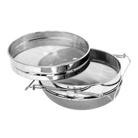BeeCastle Double Sieve Honey Strainer, Stainless Steel Honey Strainer Honey Filter Honey Extractor Equipment for 5 Gallon Bucket, Honey Harvesting Tool for Beekeeping