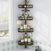 HEVEL Corner Shower Caddy Tension Pole, 4 Tier Adjustable Shower