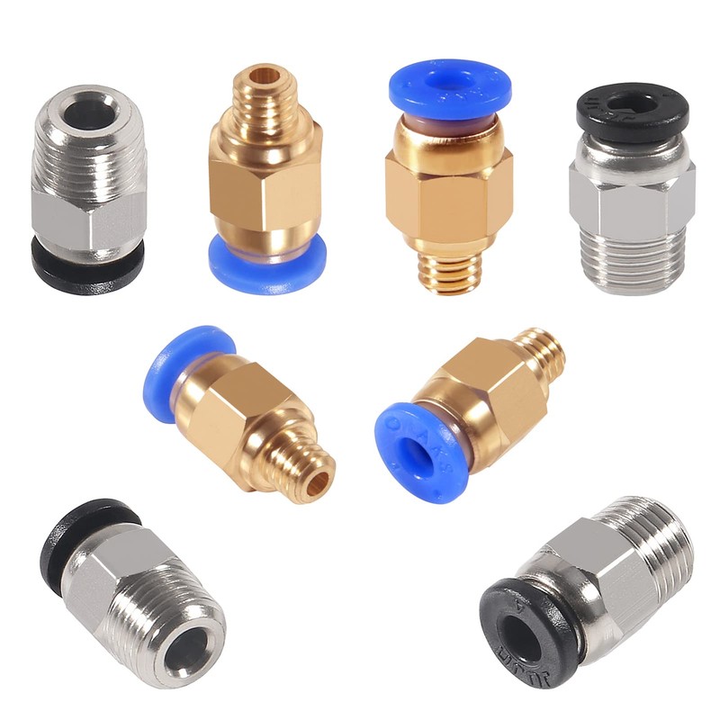 AIDOMAK 8 Pcs PC4-M6 Pneumatic Fitting and 8 Pcs PC4-M10