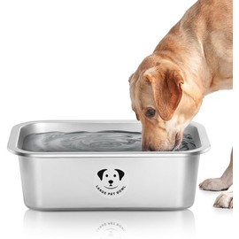 Stainless Steel Dog Bowls for Large Dogs, High Capacity Metal Dog Food Bowls, Dog Food and Water Bowls for Large, X-Large, and Big Dogs 3.2 Gallons