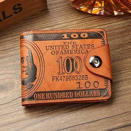 Mens USD Credit Card Wallet PU Leather RFID Block NFC W174, coffee, Unique