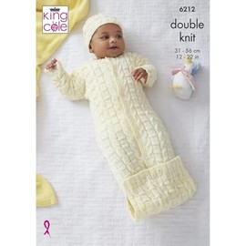 King Cole Baby Double Knit Knitting Pattern Sweater Jacket Sleeping Bag & Hat (6212)