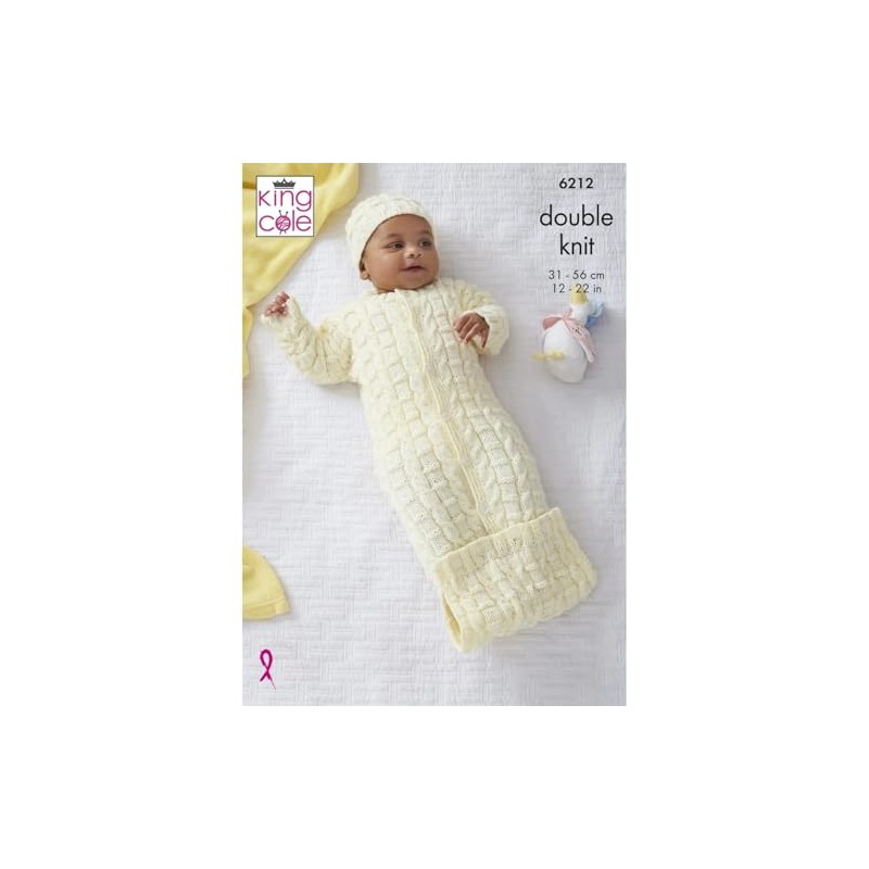 King Cole Baby Double Knit Knitting Pattern Sweater Jacket Sleeping