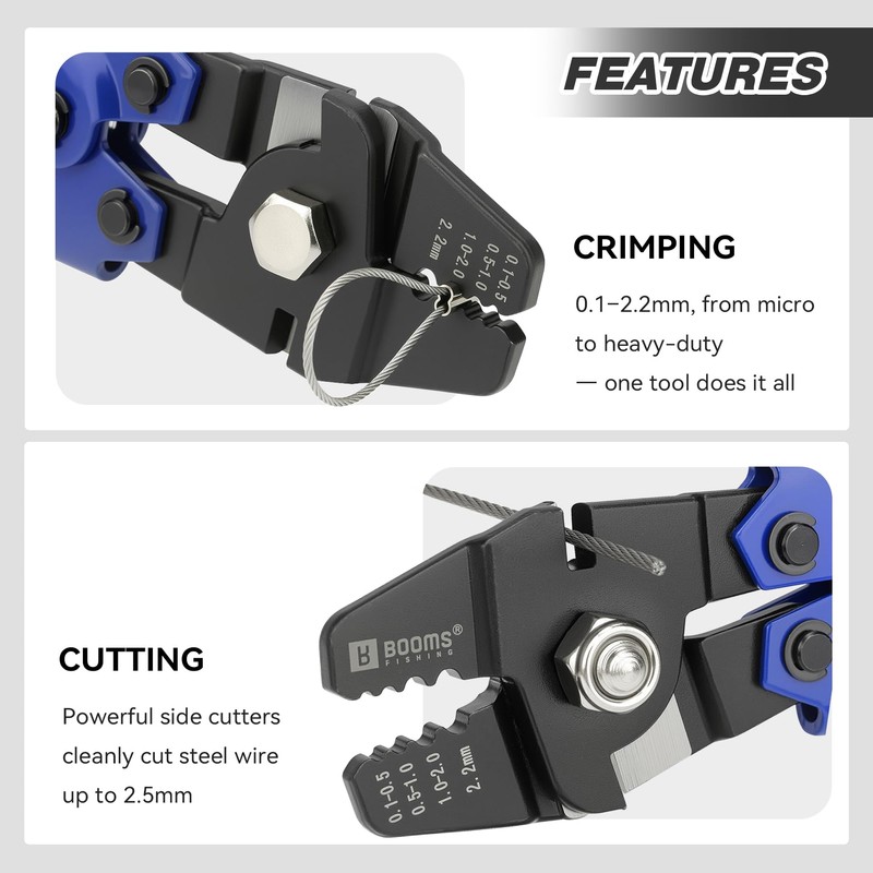 Booms Fishing Crimping Tool Kit: 10.6in Fishing Crimping Pliers with