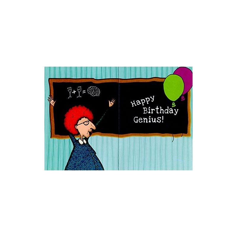 Wine Boosts Brain Function Funny Birthday Card for Her/Woman