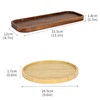 Wood Candle Holder Tray Set, Long Tray and Round Candle