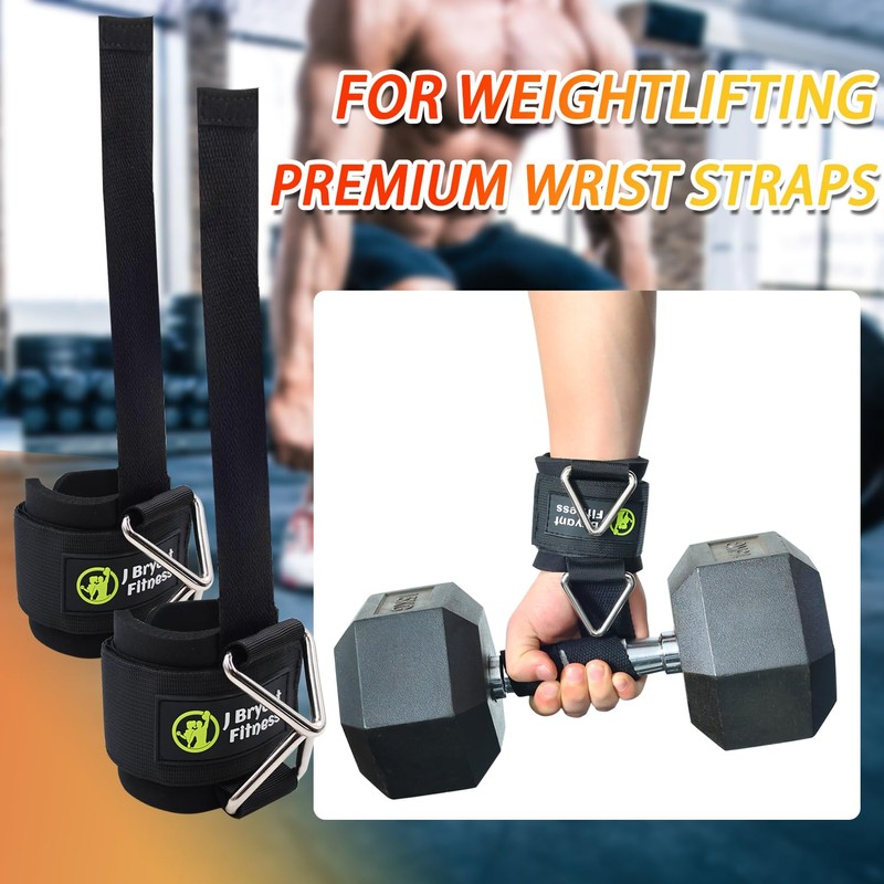 J Bryant Fitness Wrist Straps for Weightlifting and Cable Machines